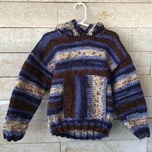 Kids self Striping Chunky hand knit sweater